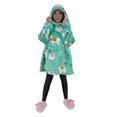 thumbnail image 1 of Sudadera Cobija con Capucha Afelpada Oversize Hoodie con Forro Polar Manta Extrasuave y Calida Mangas Largas para Niño y Niña Turquesa Llama Gaon, 1 of 5