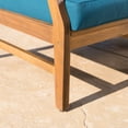 thumbnail image 3 of GDF Studio Abena Outdoor Acacia Wood 4 Seater Chat Set with Cushions, Teak and Blue, 3 of 13