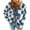 Blue, variant on Womens Fuzzy Fleece Jacket Button Down Sherpa Coats Casual Plaid Print Winter Warm Outwear with Pockets