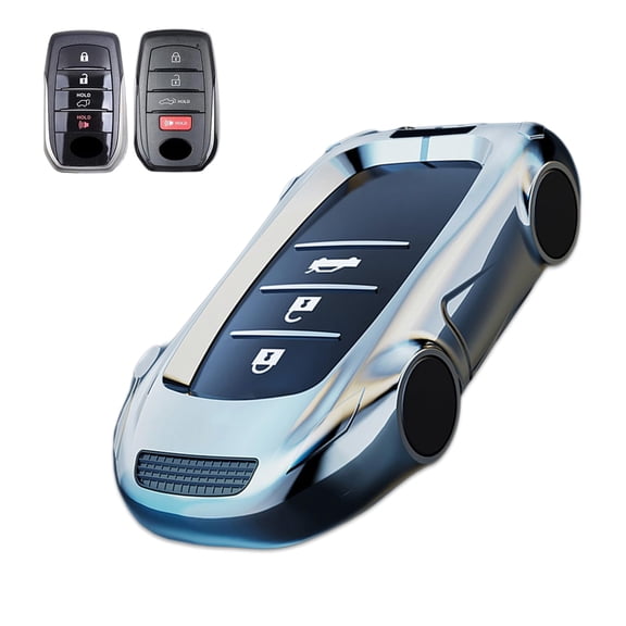 Key Cover Case, Zinc Alloy Key Fob Case Shell Compatible with Toyota Venza RAV4 Prime Sienna Land Cruiser Fortuner Mirai Grand Highlander Prius Collora 2019-2024