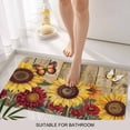 thumbnail image 3 of Sunflower Brown Wooden Door Mat&nbsp;Indoor Outdoor Entrance, Non Slip Rug for Kitchen Bathroom Entryway Rug, Vintage Flowers Butterfly Washable Doormat Floor Mat for Office Home Decor 20x31.5 Inch, 3 of 8