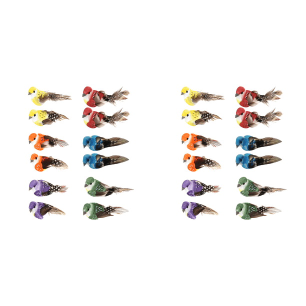 12 Piezas Pájaros Plumas Mini Pájaro Artificial para Manualidades Bricolaje (pájaro Perla) Rojo