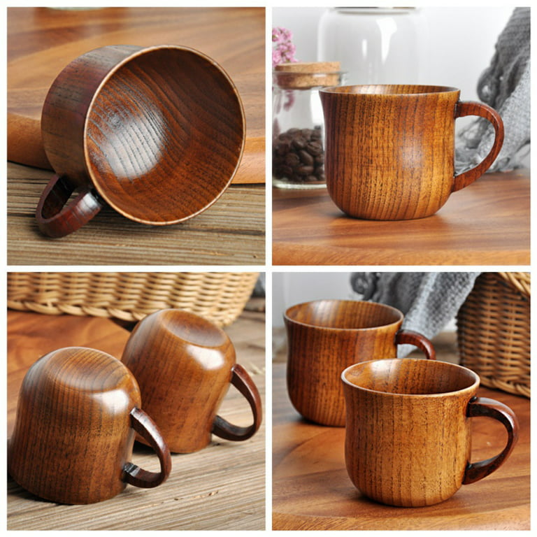 200ml Wood Tea Cup Coffee Mug Japanese Style Wooden Mugs Portable Teacup  Kids Milk Water Drinking Cups With Handgrip Drinkware - Mugs - AliExpress
