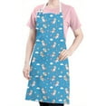 thumbnail image 4 of Blue Cartoon Unicorn Gift Balloon Cloud Apron-Garden Aprons for Women with Pockets-Cotton Linen Waterproof Kitchen Cooking Gardening Aprons Adjustable for Kitchen,Cooking,BBQ and Salon 33x27 Inch, 4 of 6