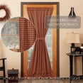 thumbnail image 2 of VHC Brands Primitive Burgundy Check Rod Pocket Cotton Tie Back(s) Curtain, Door Panel 72x40, Red, 2 of 5