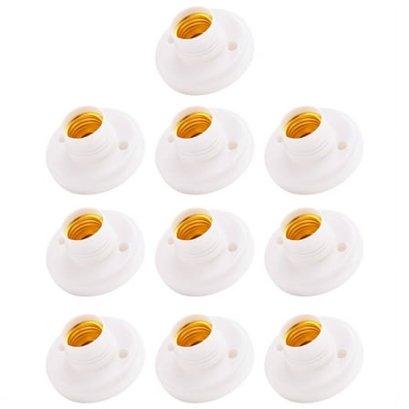 10x E27 plastic screw lamp holder-White