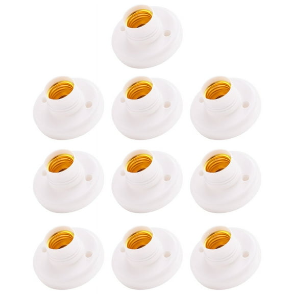 10x E27 plastic screw lamp holder-White