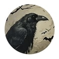thumbnail image 4 of BANET Spooky Halloween Crow Round Tablecloths for Kitchen Dinning Decor Washable Reusable Creepy Crow and Full Moon Starry Night Halloween Raven Table Cloth Round 46"-50, 4 of 8