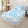 thumbnail image 2 of Castle Fairy Blue Bow Letter E Zipper Full Size Comforter Sets with Fitted Sheet and 2 Pillowcases for Girls,Kawaii Flowers Checkered Zipper Bedding Set,4pcs,Reversible, 2 of 6