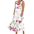 thumbnail image 2 of LSLJS Nouvelle Robe Longue Sans Manches en Coton et Lin à Col Rond Imprimée, Robe d'Été de Plage, 2 of 5