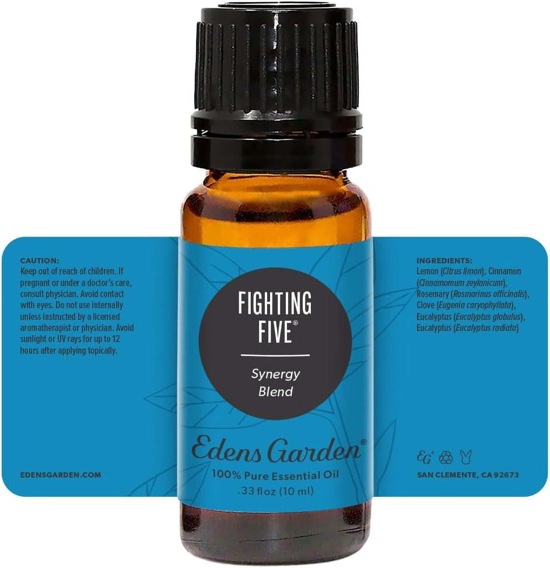 Edens Garden Fighting Five Essential Oil Synergy Blend, 100% Pure  Therapeutic Grade (Undiluted Natural/Homeopathic Aromatherapy Scented Essential  Oil Blends) 10 ml Fighting Five 10 ml (.33 fl oz) 