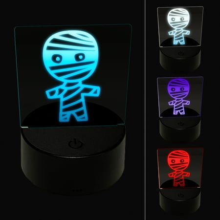 

Wary Mummy Doodle Halloween LED Night Light Sign 3D Illusion Desk Nightstand Lamp