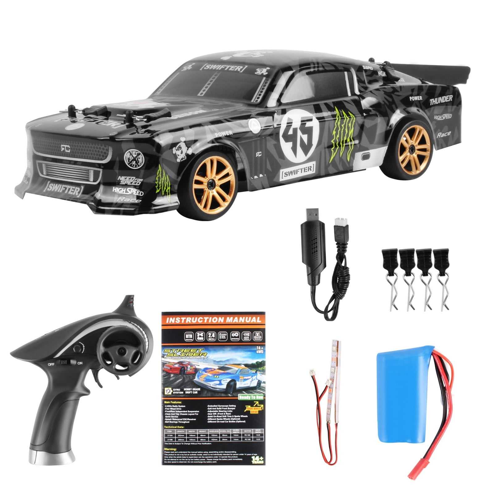 RC Radio Remote Control 1/24 Drift Speed Micro Racing Car Vehicle Toy Gift 