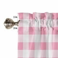 thumbnail image 5 of Pink White Plaid, Kitchen Valances for Windows 42x18 Inch Kitchen Curtains Valances Rod Pocket Contemporary Simple Buffalo Plaid Check Bathroom Window Valances for Window Treatment Decor, 5 of 6