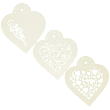 Designer Stencils C351 Contemporary Hearts Cookie Stencils, Beige/Semi-Transparent