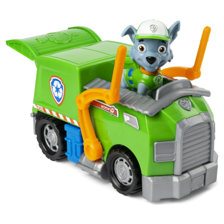 Paw Patrol, Rocky's Recycle Truck Vehicle with Collectible Figure, for Kids  Aged 3 and Up 