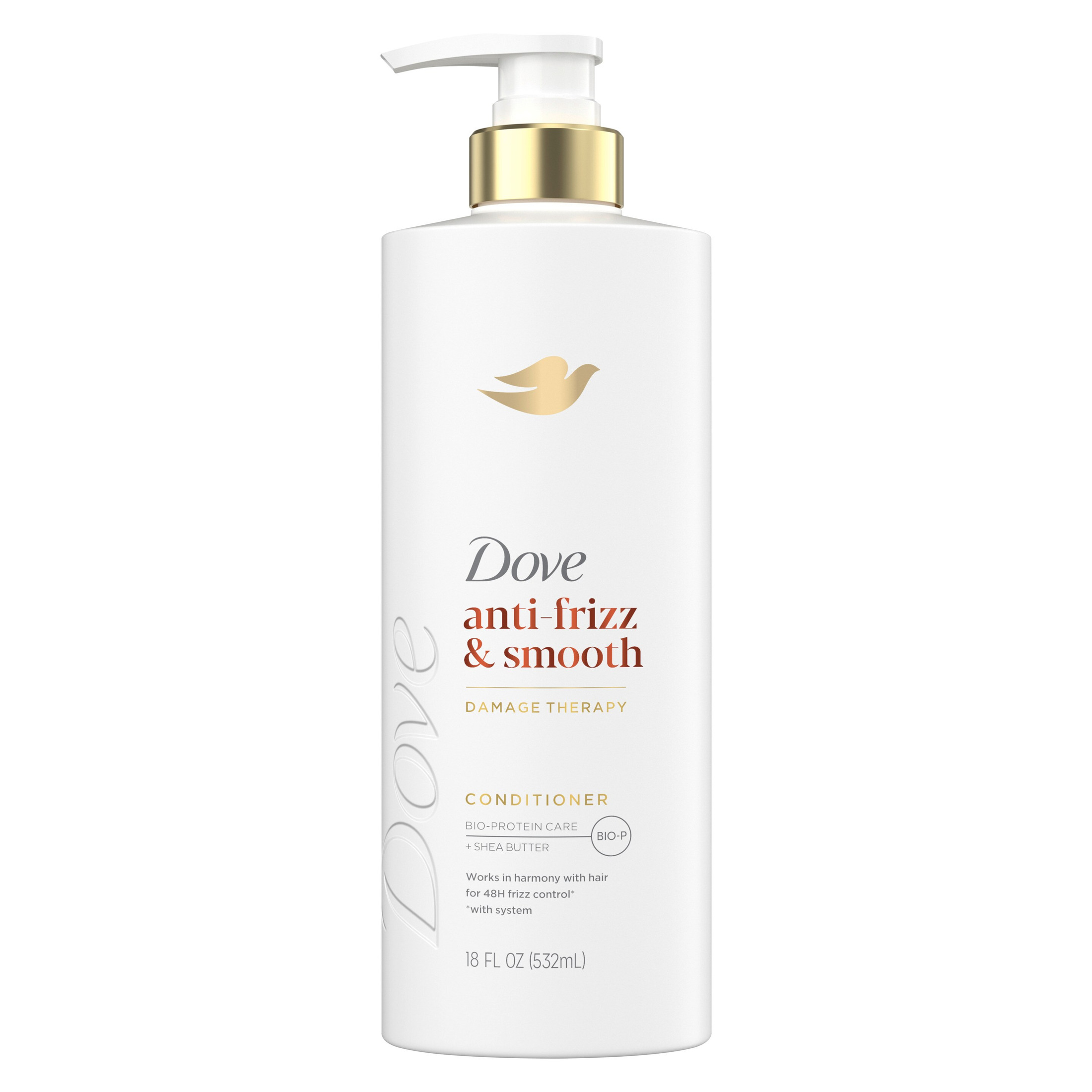Dove Conditioner for Frizz-Prone Hair Anti Frizz & Smooth with Bio-Protein Care Technology and Shea Butter, 18 Fl Oz