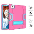 thumbnail image 6 of Allytech iPad Air 5 Case 2022, iPad Air 4 Case 2020, Heavy Duty Protection Shockproof Build In Kickstand Pencil Holder Kids Friendly Case for Apple iPad Air 5th 4th Generation, BlackRose/Blue, 6 of 7