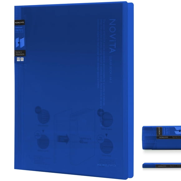 Carpeta KOKUYO RA-N40B de 40 bolsillos, azul, A4 y US Letter