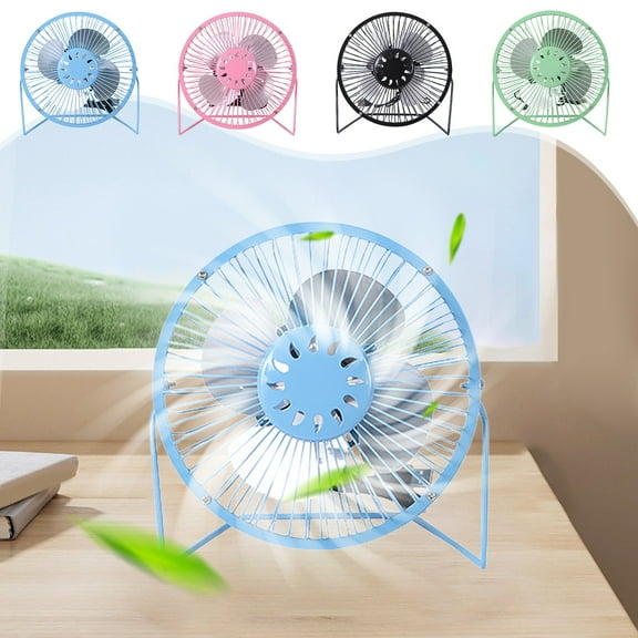PPgejGEK 6-Inch USB Cat Ear Small Fan Large Wind Power Rechargeable Desktop Fan for Home Office Students Personal Cooling Fan with Cute Design