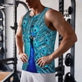 thumbnail image 5 of KLL Beautiful Blue Peacock Print Men's Muscle Gym Workout Stringer Tank Tops Bodybuilding Fitness T-Shirts Tank Tops Men-Large, 5 of 7