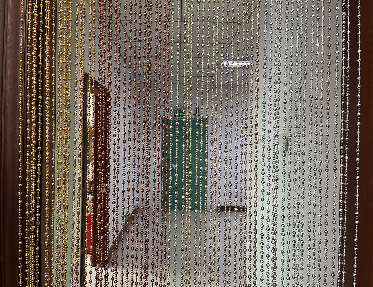 ZiDeTang 100cm x 195cm Sparking Plating Plastic Diamond Décor Beaded Door Curtain String Doorway Room Divider Window Tassel Blind Screen Panel (Champagne)
