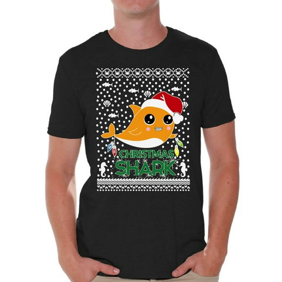 Awkward Styles Xmas Shirts for Men Christmas Cute Shark T-Shirt