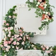 thumbnail image 5 of 26" Wedding Arch Flower Artificial Silk Floral with Clip Champagne/Pink,2 Pack, 5 of 7