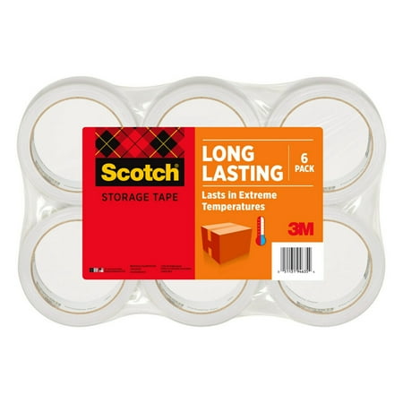Scotch Long Lasting Storage Packaging Tape, 1.88 in x 54.6 yd, 6 Rolls
