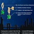 thumbnail image 2 of Gem Stone King 14K Yellow Gold Green Nano Emerald and Lab Grown Diamond Dangle Earrings for Women | 1.25 Cttw | Gemstone May Birthstone | Oval 7X5MM, 2 of 6