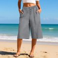 thumbnail image 2 of CheerKidz Women's Summer Loose Short Pants Drawstring Elastic Waist Pockets Lightweight Breathable Comfy Shorts for Travel Fashion Casual, 2 of 6