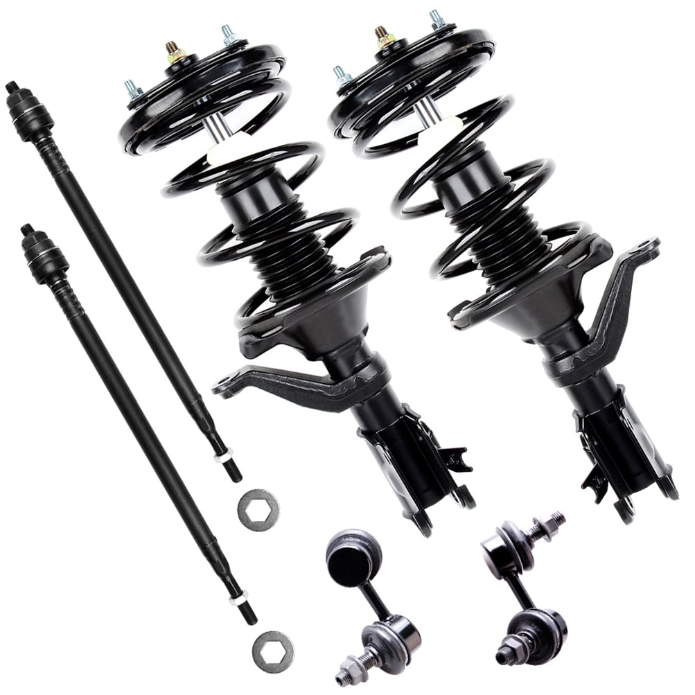 CCIYU Complete Struts Shock Absorbers Front Quick Complete Struts Stabilizer Bar Link Tie Rod End 2001-2003 for Acura EL 2001-2005 for Honda Civic 171433 171434 K90454 Quick Struts Assembly Struts