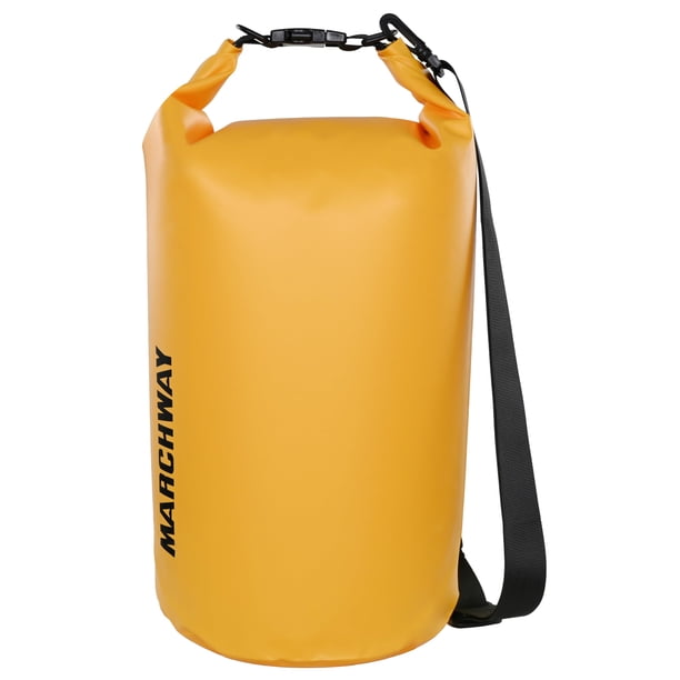 Mochila impermeable MARCHWAY, impermeable, flotante, 10 litros, amarilla