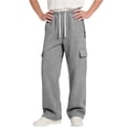 thumbnail image 2 of BXJX Boys Cargo Sweatpants, Casual Relaxed Fit Straight-Leg Elastic Waist Kids Athletic Pants with Drawstring Gray Size 11-12 T, 2 of 7