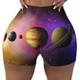 thumbnail image 2 of Lsque Planets And Stars Pattern High Waisted Biker Shorts for Women-Tummy Control Fitness Athletic Workout Running Yoga Gym Shorts,Moisture-Wicking-Small, 2 of 9