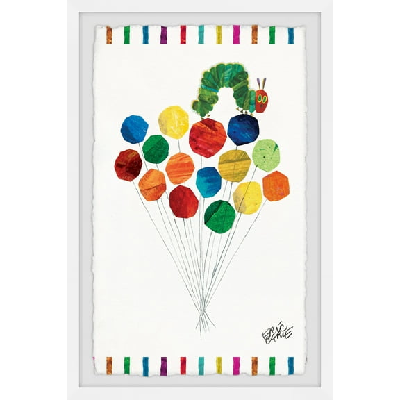 Marmont Hill Caterpillar on Balloons by Eric Carle Framed Wall Art