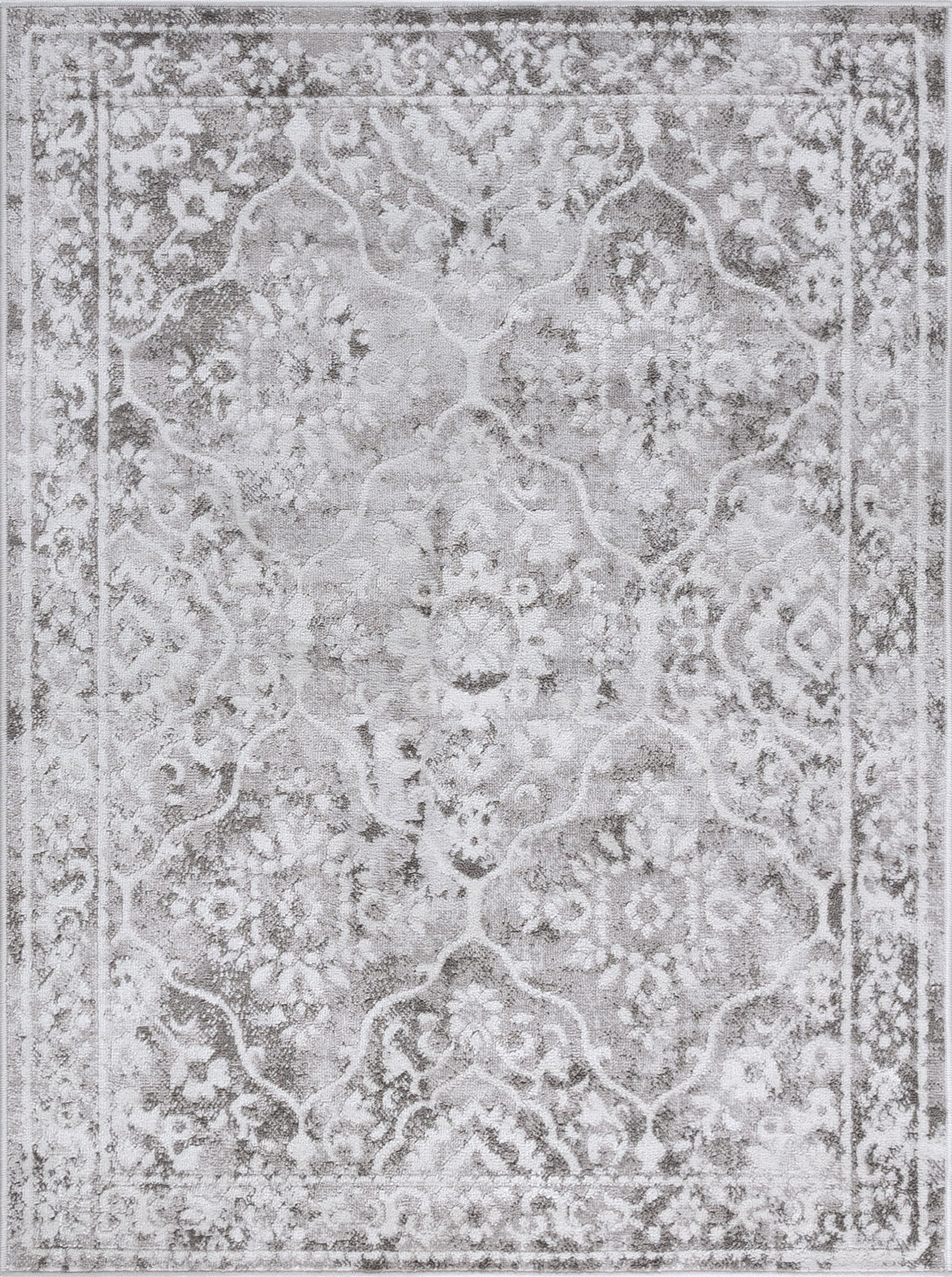 Bliss Rugs Persian Traditional Area Rug, Floral Indoor Rugs for Living Room, Dining Room, Bedroom | Gray, 4' x 6' (4'x5'3'')