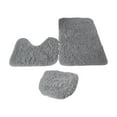 thumbnail image 5 of 3 Pieces Non Slip Bathroom Rug Set Bath Mat Toilet Lid Cover Rug Washable Floor Mat for Shower Bathtub Kitchen Laundry Room Bathroom Light Grey, 5 of 8