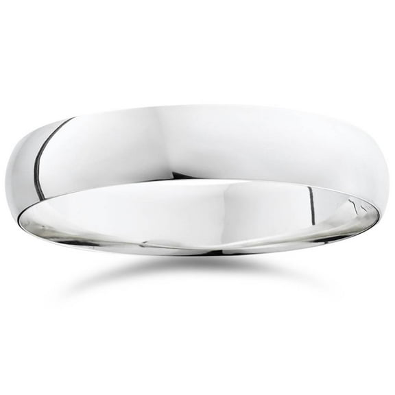 Pompeii 5mm Dome High Polished Wedding Band 10K White Gold (,)