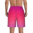 thumbnail image 3 of KLL Light Purple Glitter Men's Casual Summer Beach Shorts Hawaiian Shorts with Pockets-XX-Large, 3 of 5