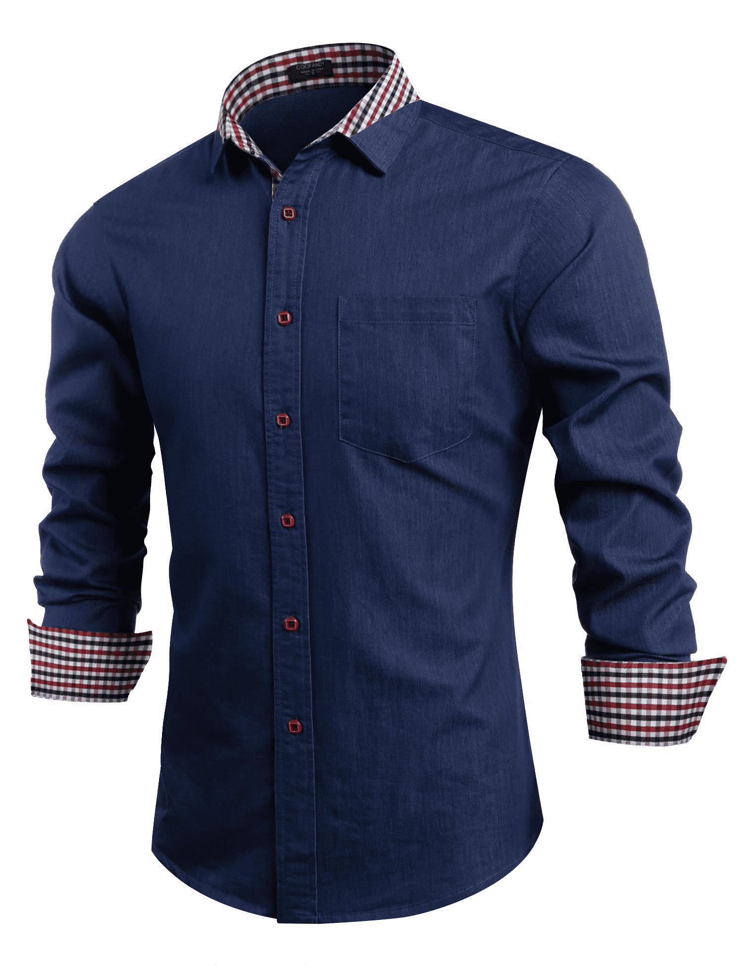 COOFANDY Men's Casual Short Sleeve Button Down Dress Shirt Denim Work Shirts 