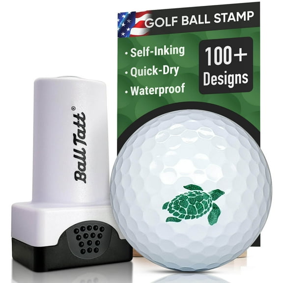 Ball Tatt Golf Ball Stamp Marker Self-Inking Quick-Dry Stamper, Green Turtle