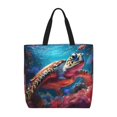 thumbnail image 1 of Fotbe Colorful Ocean Sea Turtle Bolsa Tote con Estampado para Mujer, Bolsos con Cremallera, Bolsa de Hombro Casual de Gran Capacidad con Bolsillos Internos, 1 of 7