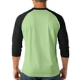 thumbnail image 4 of 3/4 Sleeve Shirt Men Button Henley Baseball T-Shirts Fall Casual Sport Athletic Jersey Tee Tops Light Green 3XL, 4 of 7
