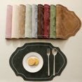 thumbnail image 4 of KGJQ Retro Irregular Oval Placemat, Heat Resistant Non-Slip Dining Placemat, Elegant Artificial Leather Table Protector Mat for Home Dining Table, 4 of 8