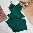 thumbnail image 7 of Telankuip Clearance Womens Summer Pajamas Sets with Shorts,Gilrs with Shorts Loungewear Set Womens Sexy Nightgown Satin Nightie Summer Nightwear Set Green M, 7 of 7