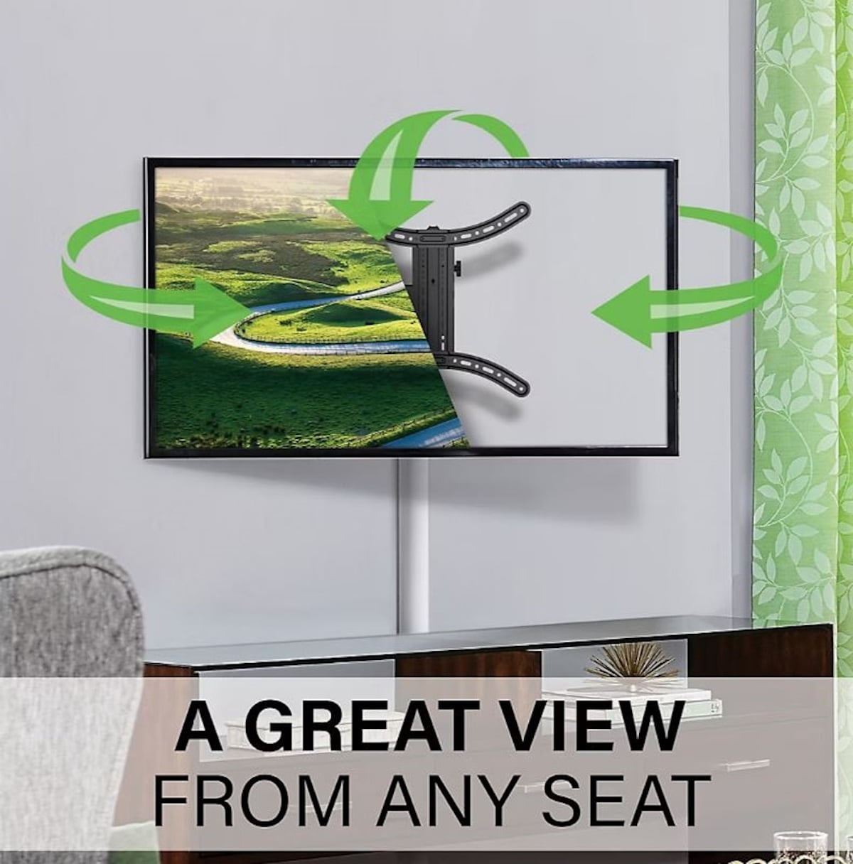 Restored Sanus Decora Full-Motion TV Wall Mount for 26"-65" TVs, Perfect for mounting your TV in the corner, Safety-tested, UL-listed - DMF219-B1 (Refurbished)