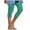 Green, variant on WIZUTIZ Capri Leggings for Women Classic Leisure Skinny Lace Trim Yoga Pants Spandex Elastic Mid Rise 3/4 Length Pants Solid Sweatpants for Lady Cycling Clubs Beige
