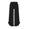 thumbnail image 5 of Womens Lounge Pants, Audhol Linen Pants Women 2025 Women's Linen Summer Solid Color Palazzo Pants Flowy Wide Leg Beach Pants with Pockets Womens Linen Pants Black L, 5 of 5