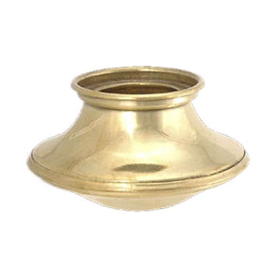 B&P Lamp® Polished & Lacquered Brass Candle Cup/Bobesche, 1 1/2" Ht., With No Prism Holes